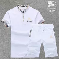 chaude popular mannches courtes burberry Trainingsanzug button white